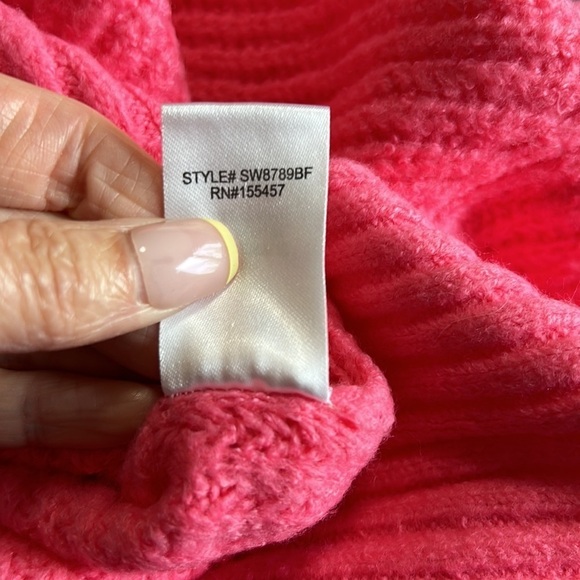 Anthropologie Flat White New York Pink Turtleneck Ribbed Sweater Sz M - Picture 11 of 11